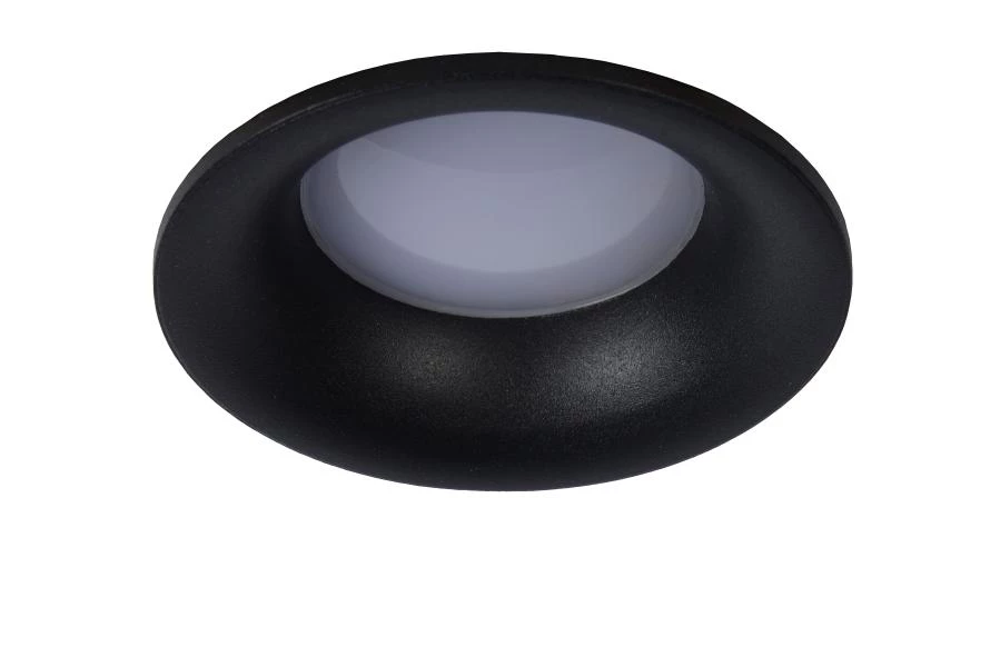 Lucide ZIVA - Recessed spotlight Bathroom - Ø 8,4 cm - 1xGU10 - IP44 - Black - turned off